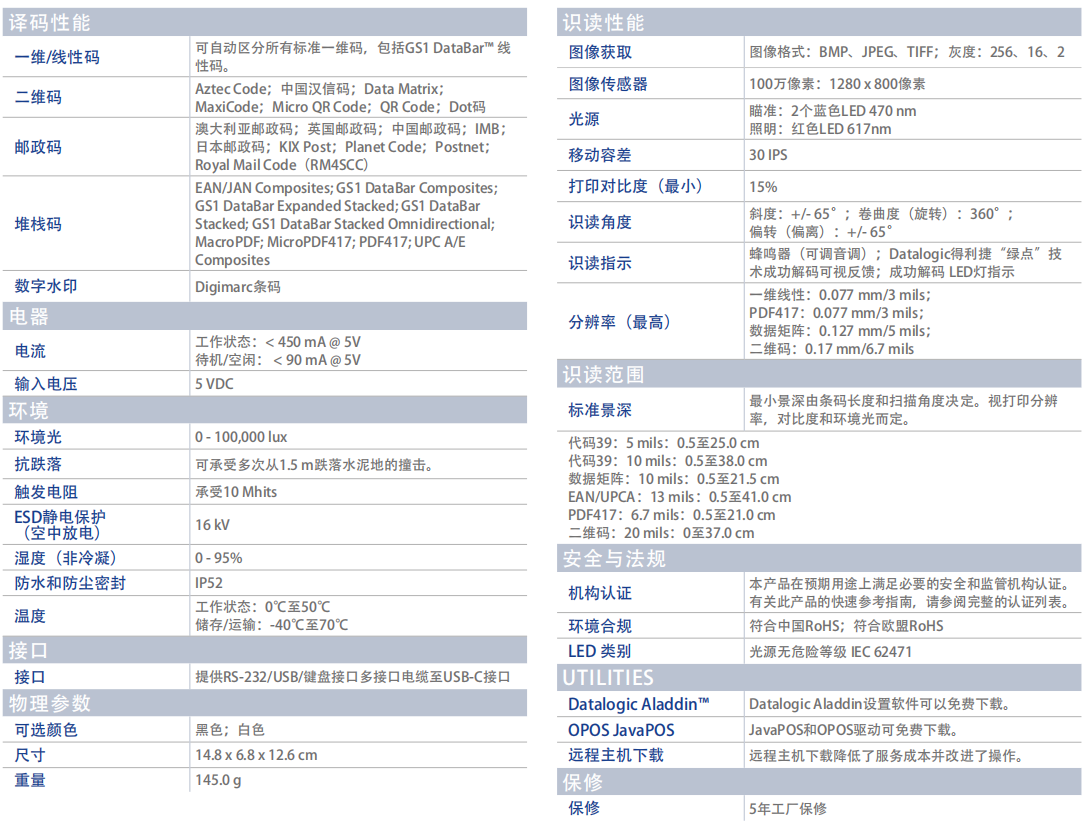 国产精品美女自慰啪啪 得利捷QuickScan QD2500手持式扫描枪